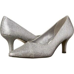 Easy Street Women's Chiffon Pump – Silver Glitter, Pointed Toe, Size 8.5, New